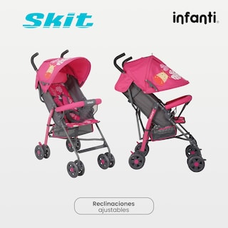Foto 5 | Carriola De Bastón Infanti Skit Safari Ligera Y Portátil Rosa