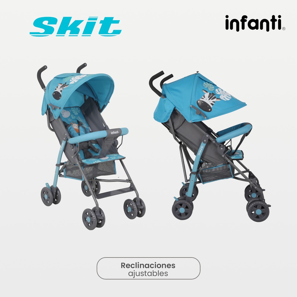 Foto 5 | Carriola de Bastón Infanti Skit Safari Ligera Y Portátil Azul