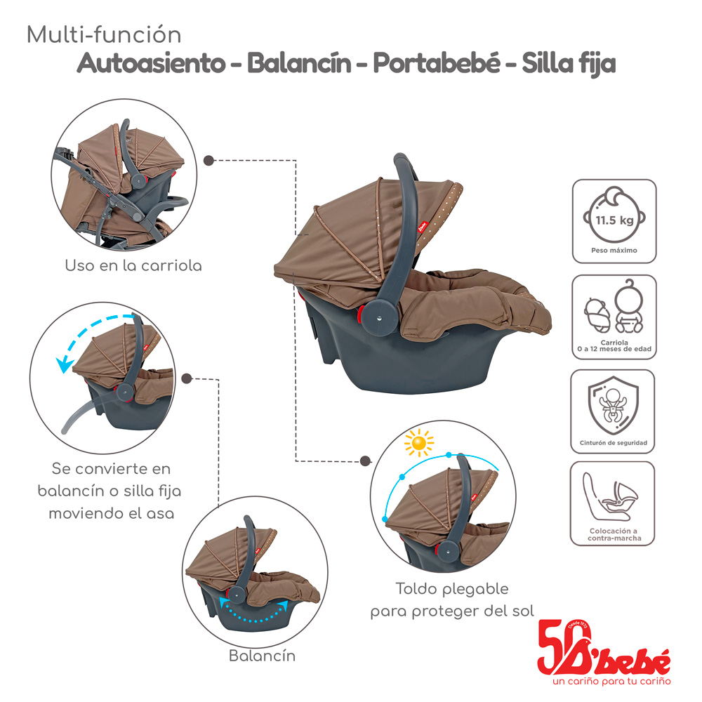 Foto 4 | Carriola Sistema De Viaje D'bebé Aventura Khaki