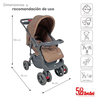 Foto 6 | Carriola Sistema de Viaje D' bebé Aventura Caqui