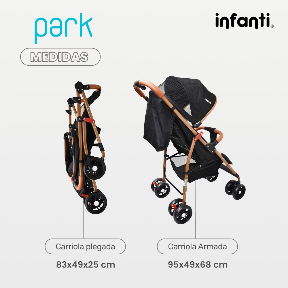 Foto 7 pulgar | Carriola Park Infanti Ligera y Plegable Beige