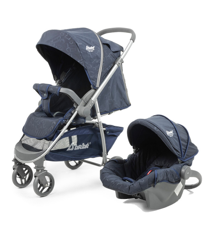 Carriola De Viaje Plegable Con Portabebe Manubrio Reverisble