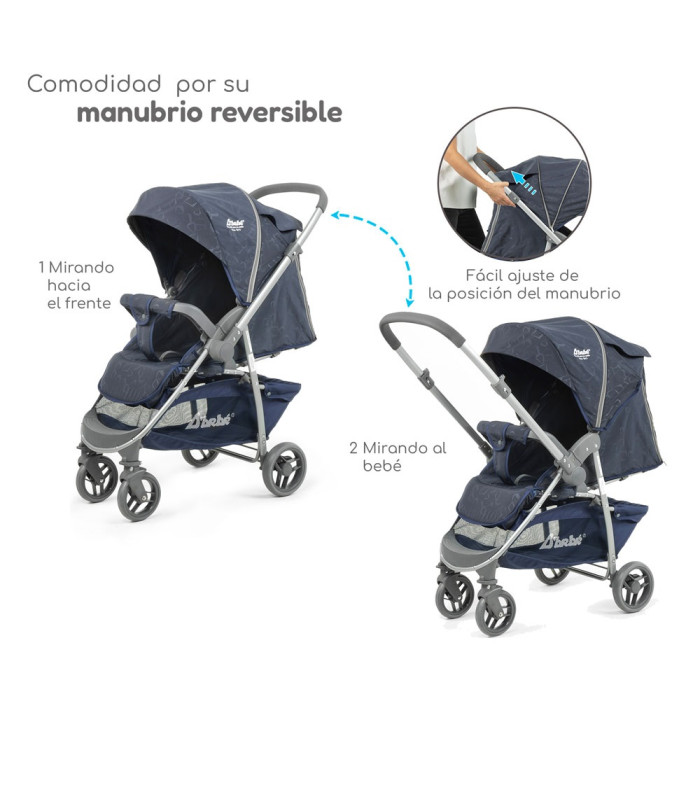 Foto 2 | Carriola De Viaje Plegable Con Portabebe Manubrio Reverisble