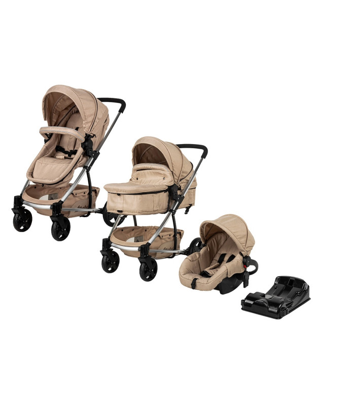 Carriola De Viaje Para Bebe Plegable Ligera Con Portabebe - Beige