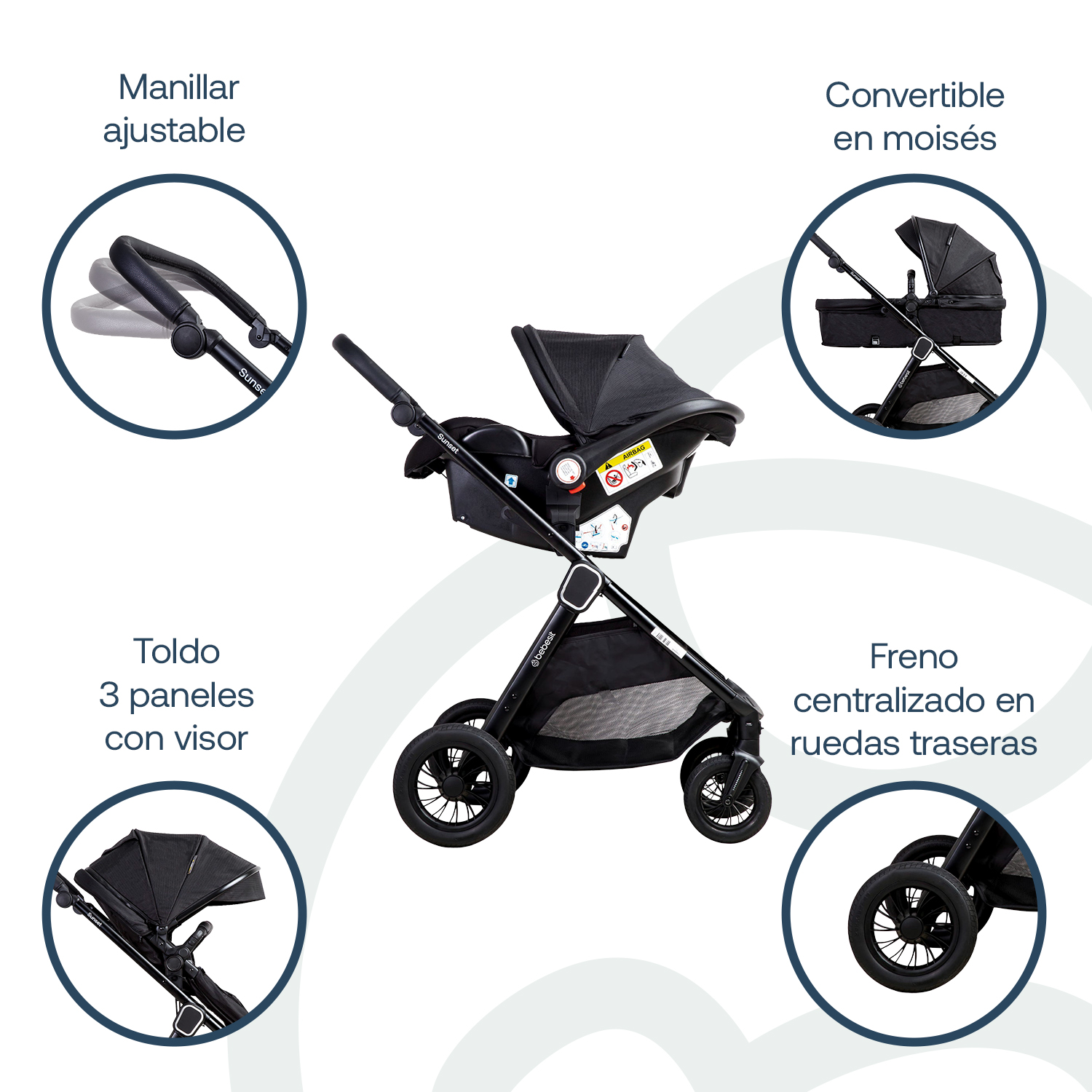 Foto 3 | Travel System Sunset Isofix Negro