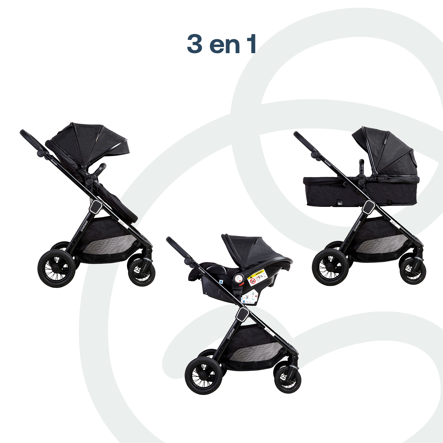 Foto 5 | Travel System Sunset Isofix Negro
