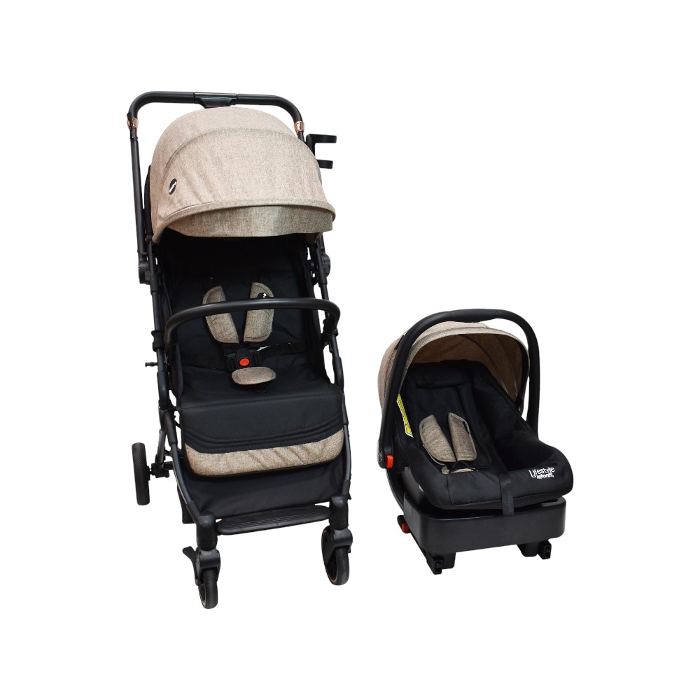 Foto 2 pulgar | Carriola Vicka Travel System Beige Lifestyle By Infanti Reversible Y Compacta