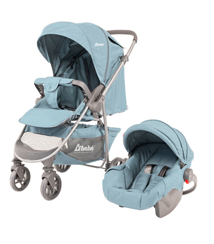 Carriola De Viaje Plegable Con Portabebe Manubrio Reverisble - Menta