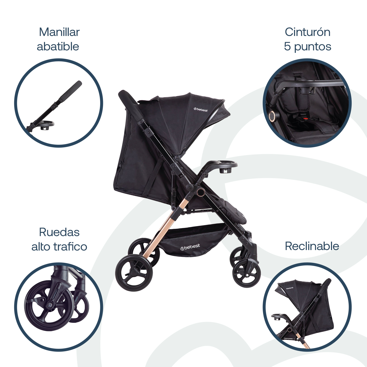 Foto 3 | Carriola City Reversible Negro