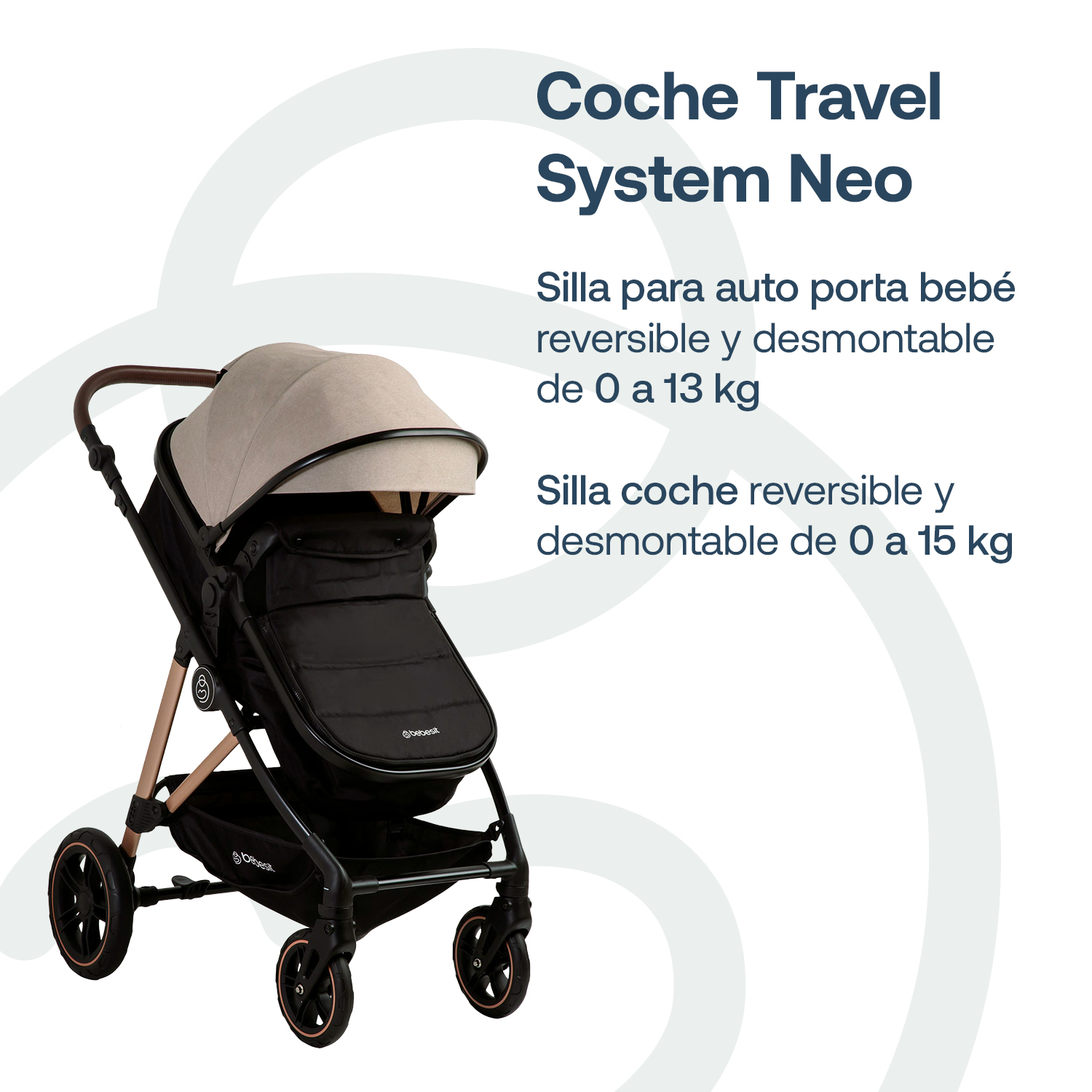 Foto 3 pulgar | Travel System Neo Beige