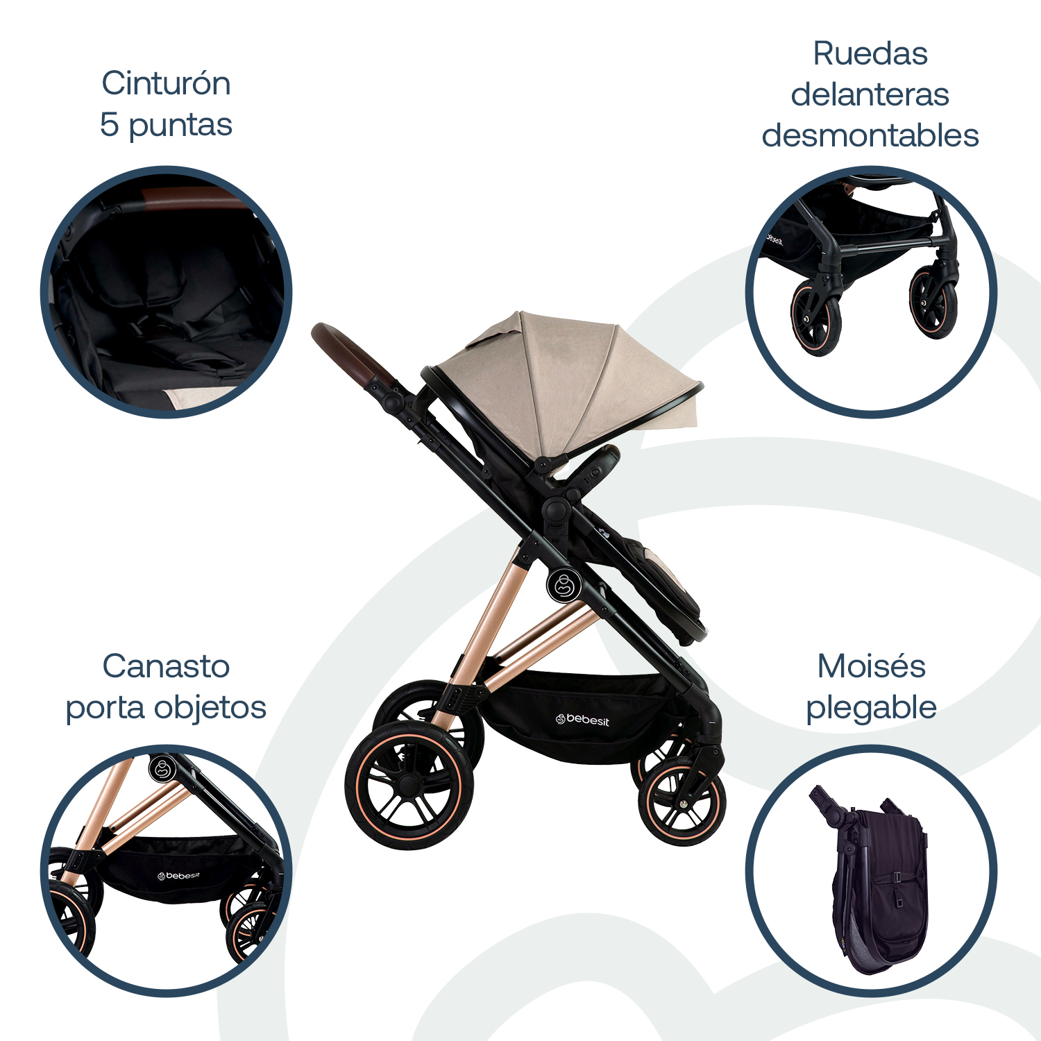 Foto 5 pulgar | Travel System Neo Beige