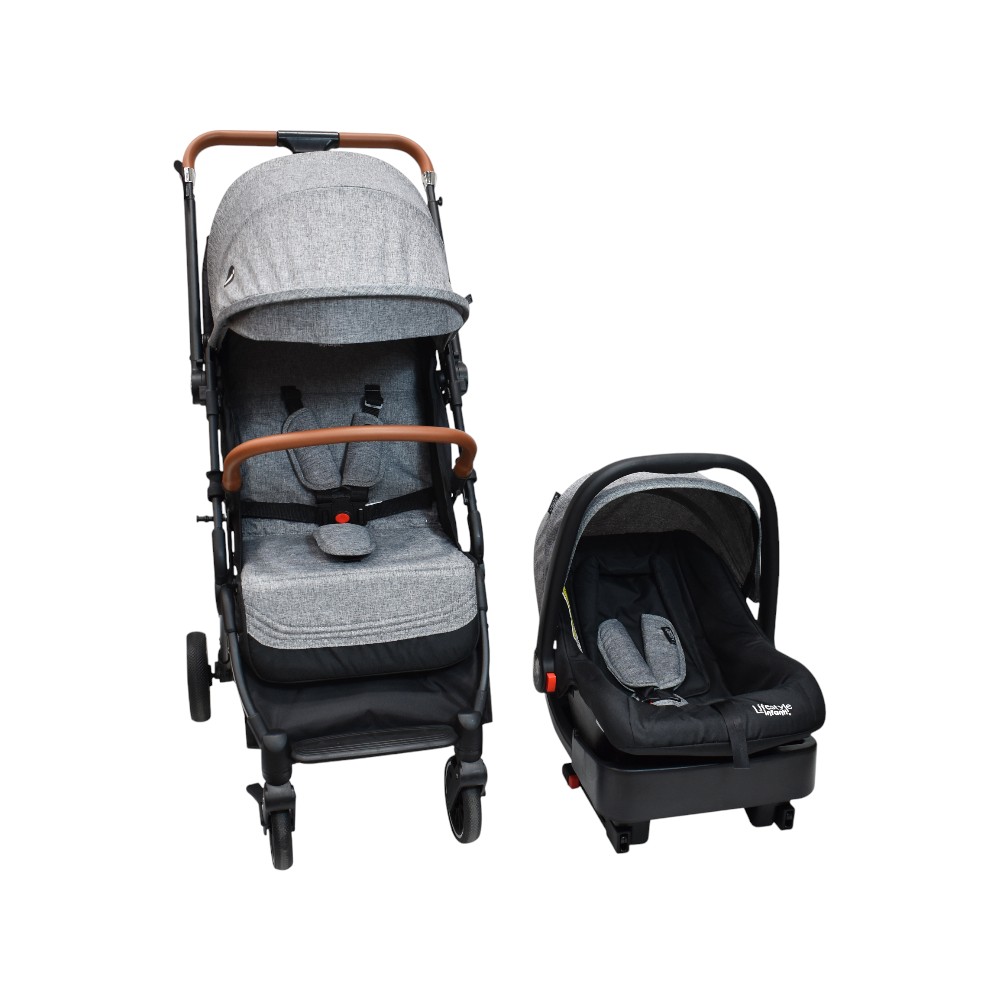 Foto 2 pulgar | Carriola Vicka Travel System Gris Lifestyle By Infanti Reversible Y Compacta