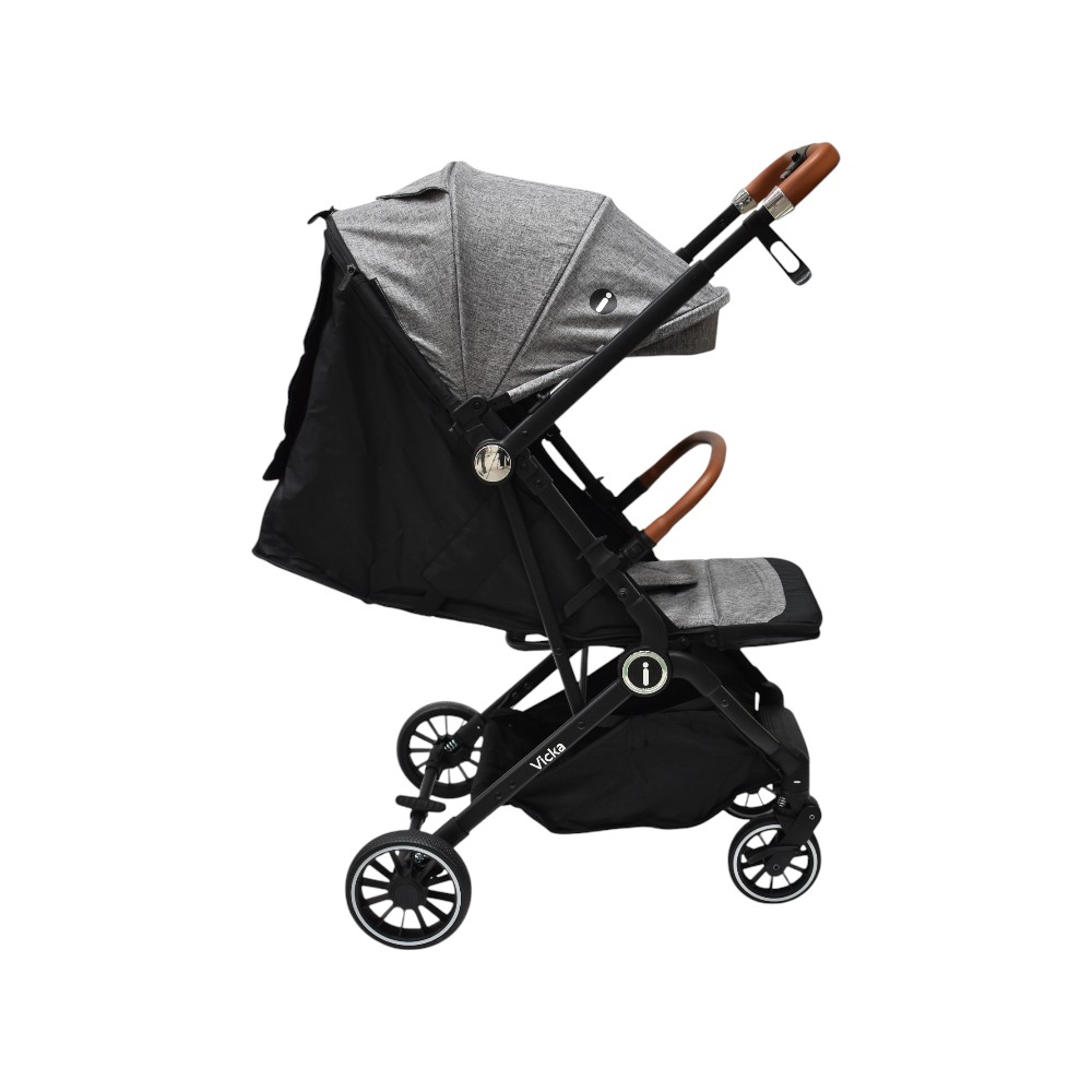 Foto 4 pulgar | Carriola Vicka Travel System Gris Lifestyle By Infanti Reversible Y Compacta