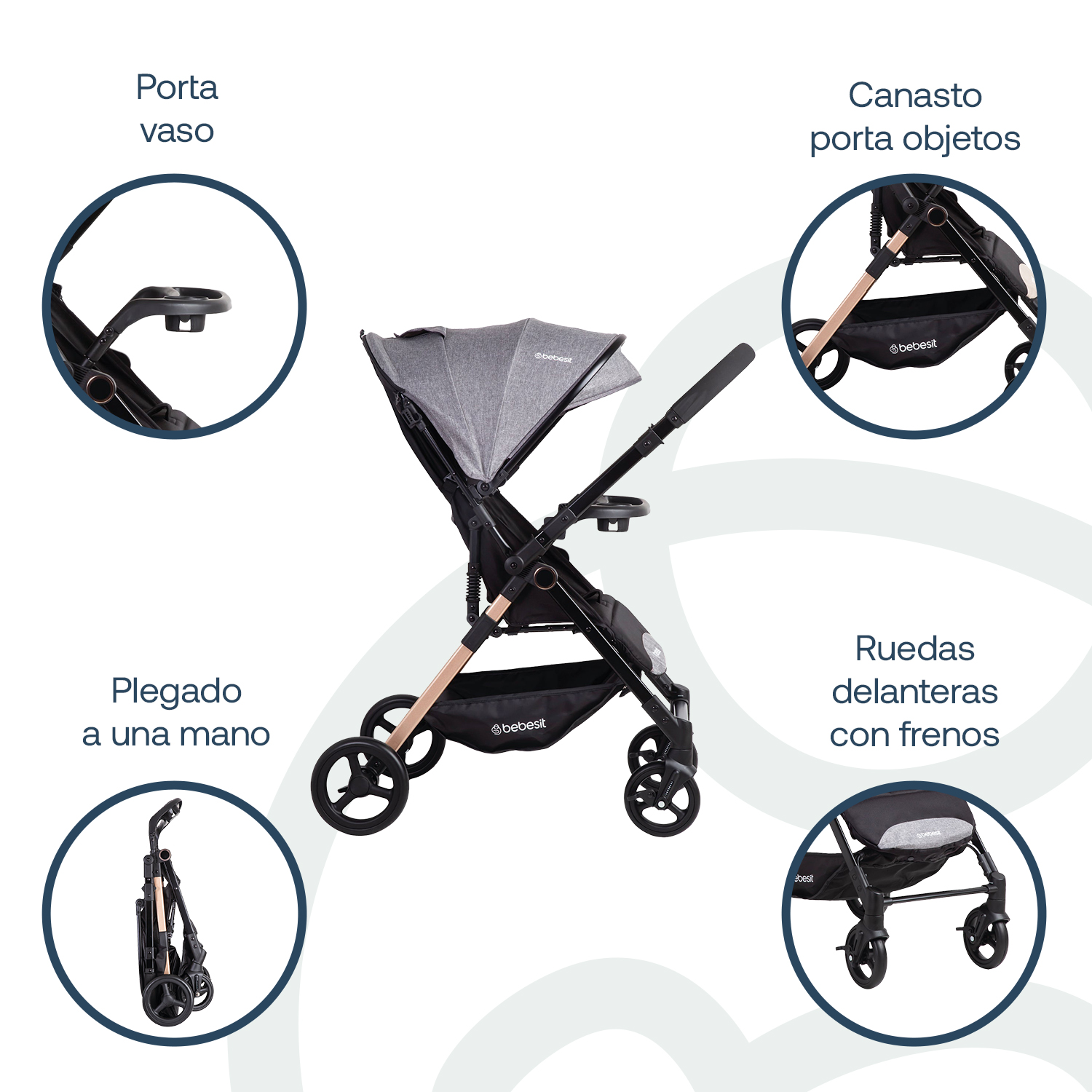Foto 5 pulgar | Carriola City Reversible Gris