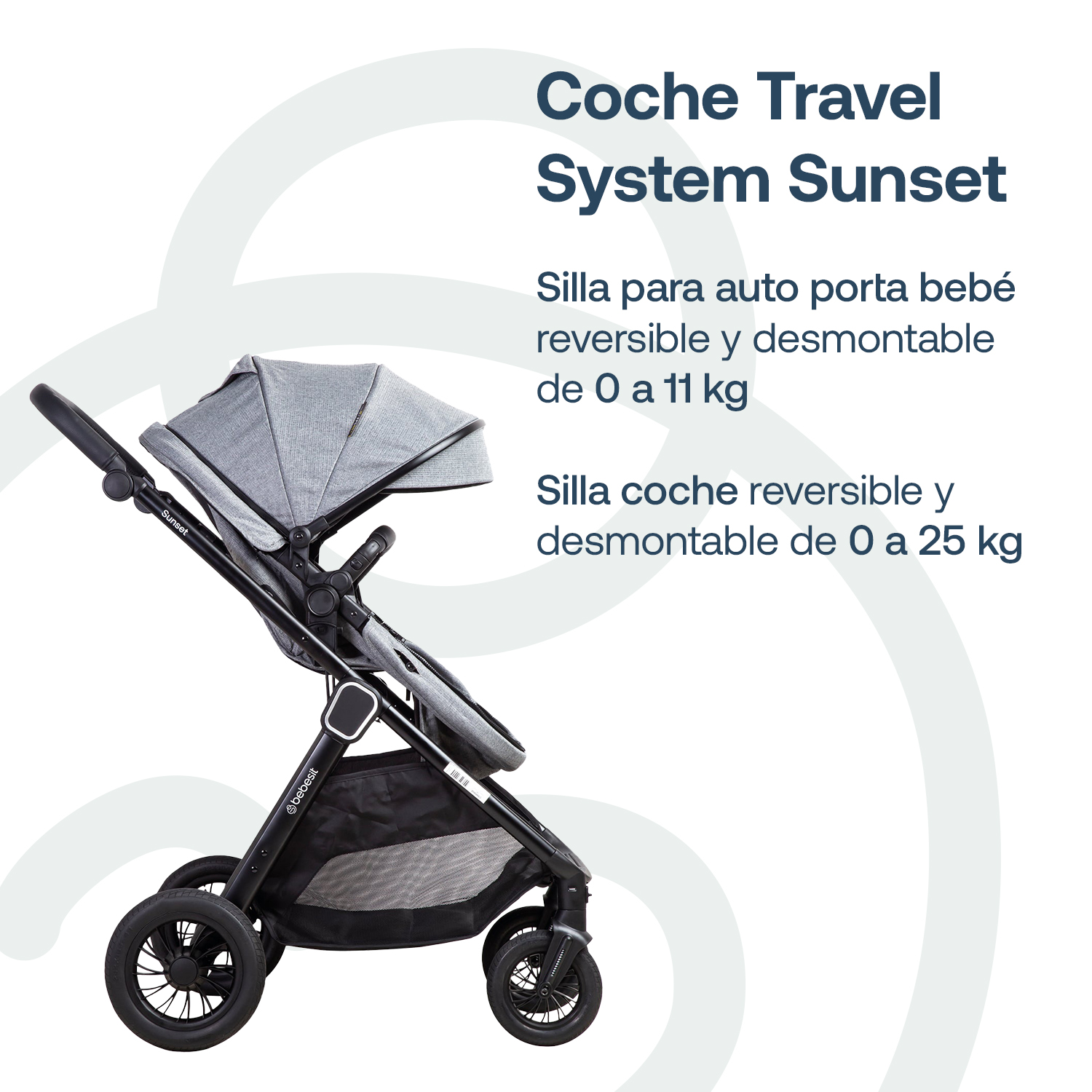 Foto 3 pulgar | Travel System Sunset Isofix Gris