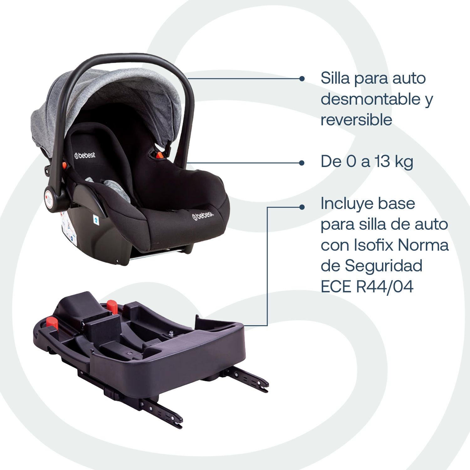 Foto 6 | Travel System Sunset Isofix Gris