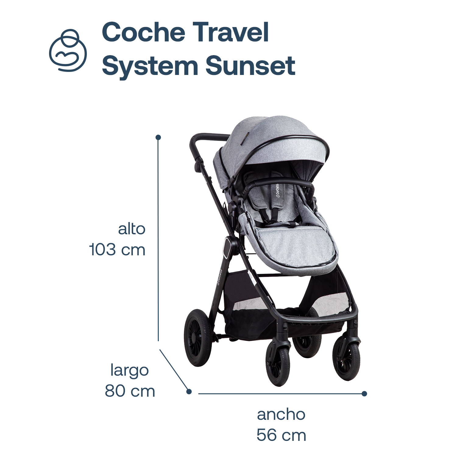 Foto 9 pulgar | Travel System Sunset Isofix Gris