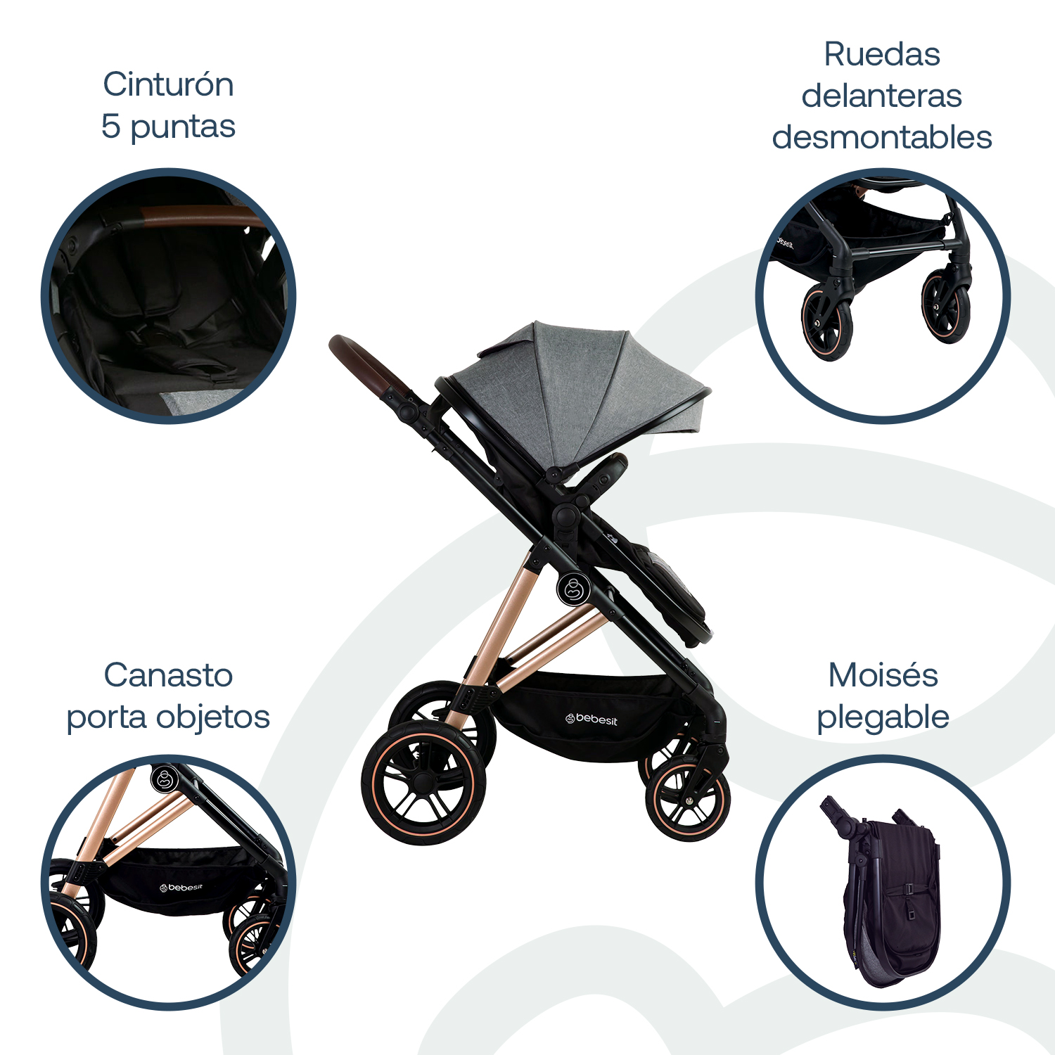 Foto 5 pulgar | Travel System Neo Gris