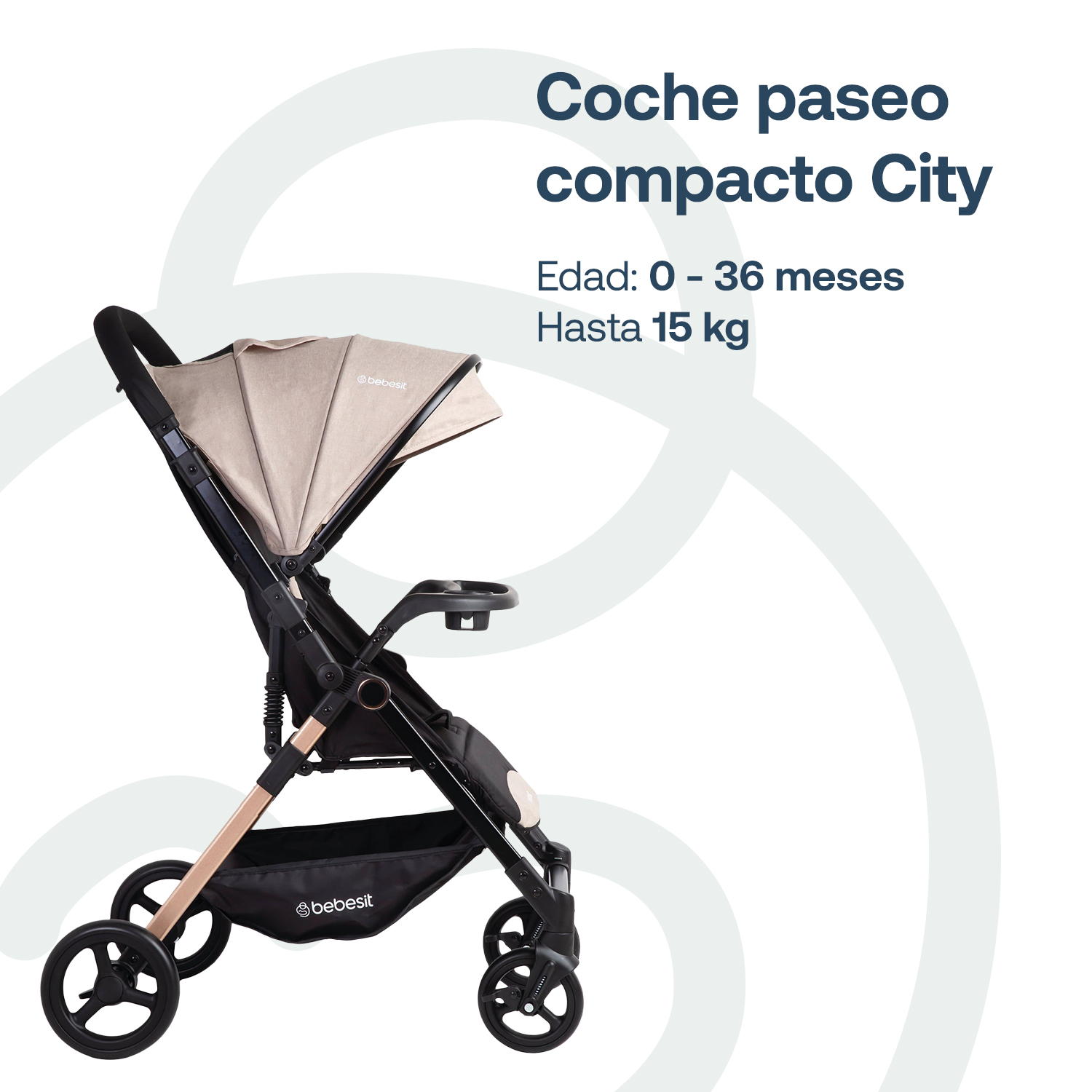 Foto 3 pulgar | Carriola City Reversible Beige