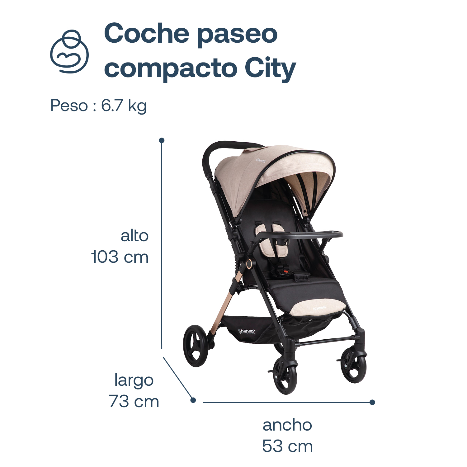 Foto 7 | Carriola City Reversible Beige