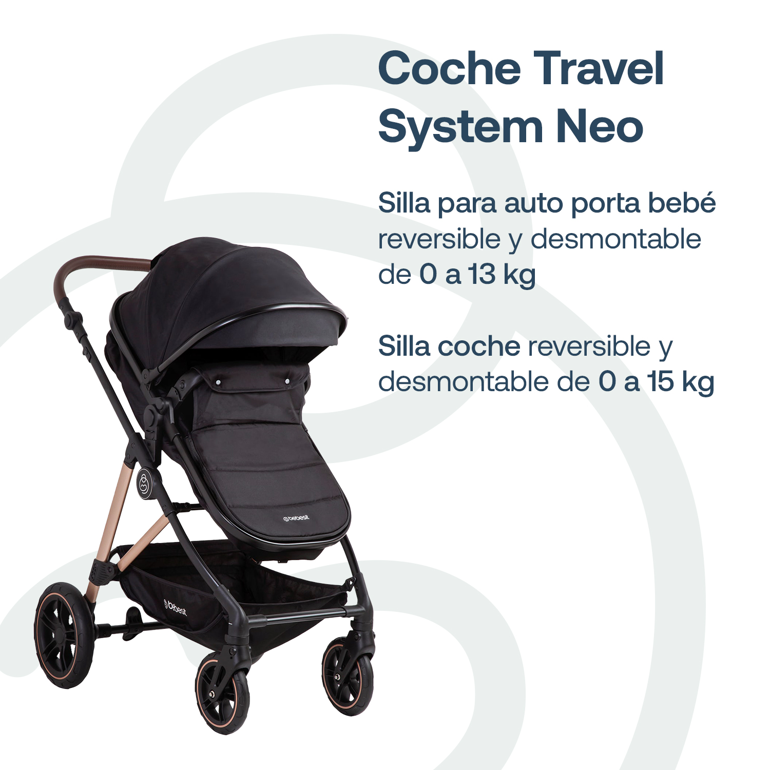 Foto 3 pulgar | Travel System Neo Negro