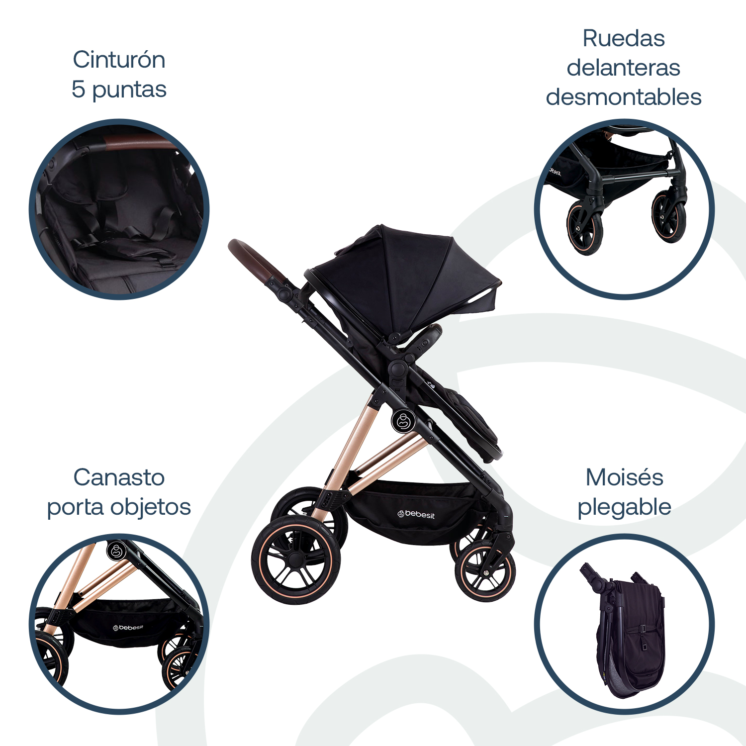 Foto 5 pulgar | Travel System Neo Negro