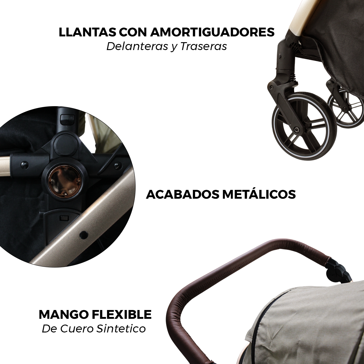 Foto 6 | Carriola Paseo De Lujo Con Asiento Para Carro Noni Is-999l