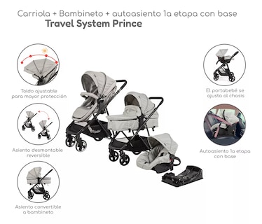 Foto 4 | Carriola Sistema de Viaje D'bebé Prince Gris