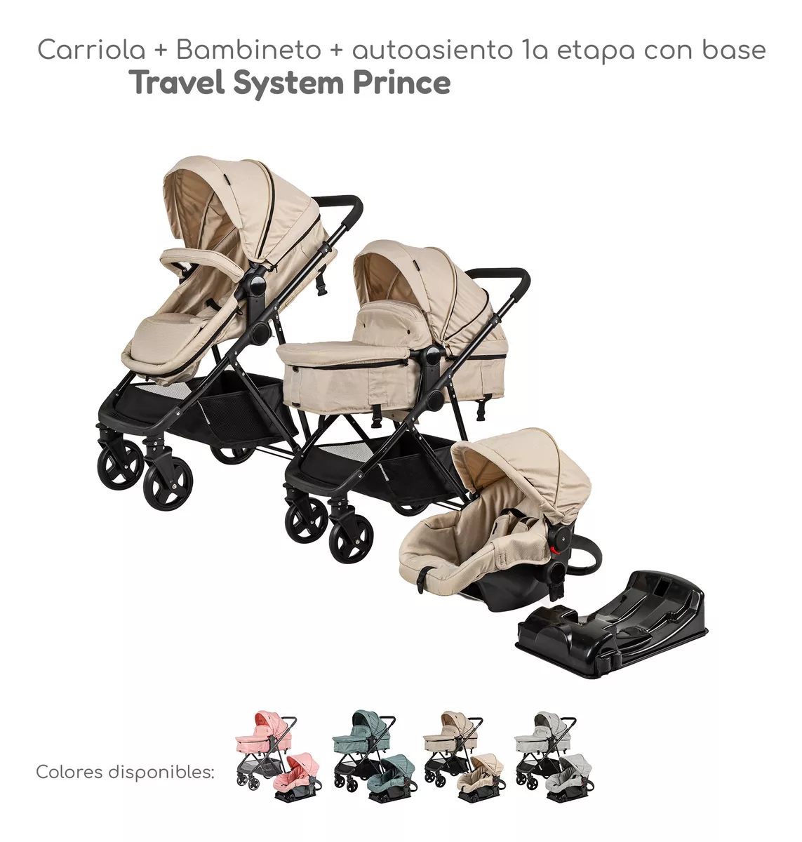 Foto 4 pulgar | Carriola D Bebe Travel System Prince con Autoasiento