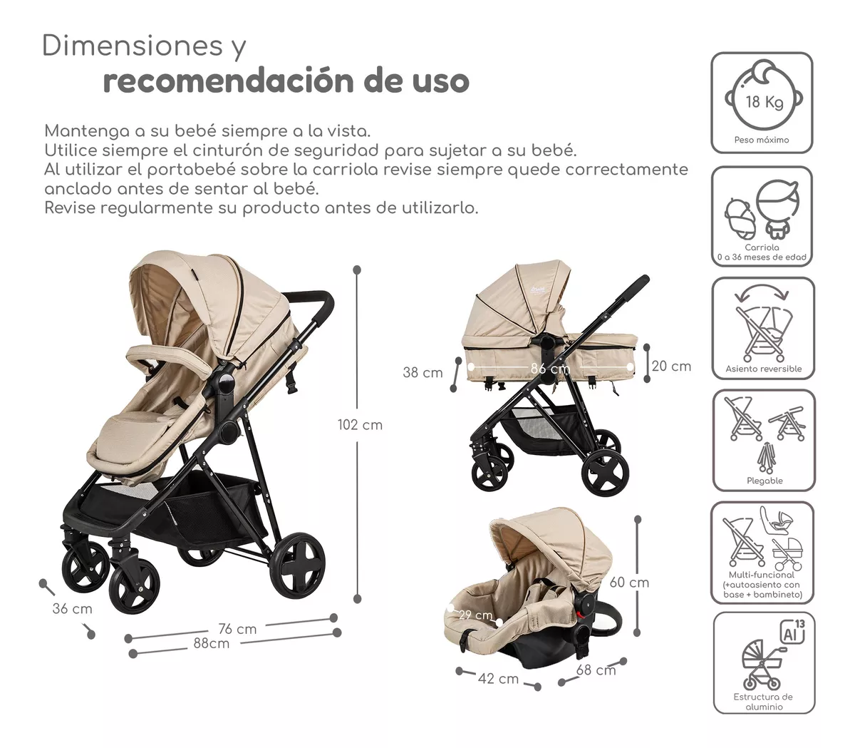 Foto 9 pulgar | Carriola D Bebe Travel System Prince con Autoasiento