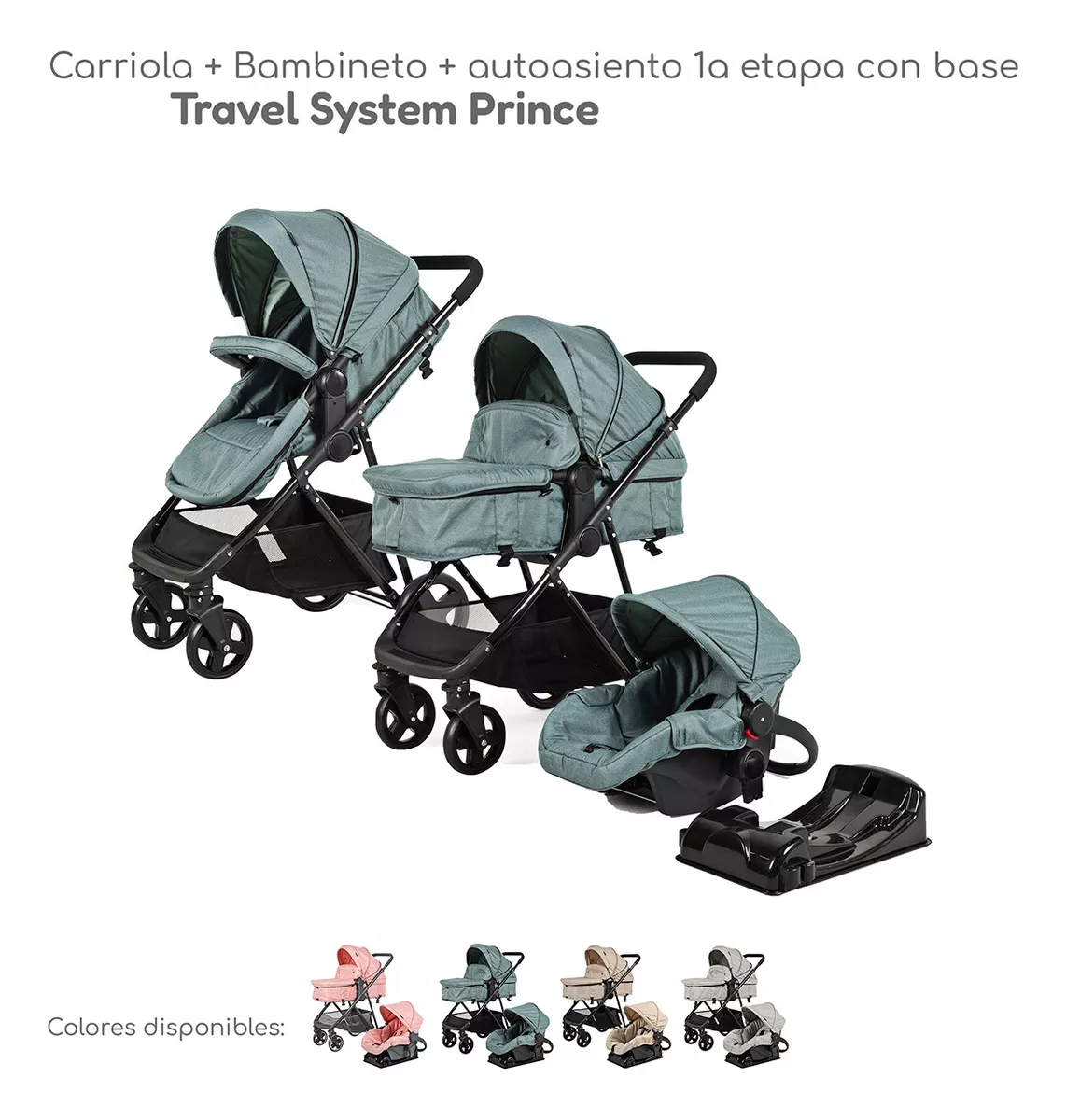 Foto 3 pulgar | Carriola D Bebe Travel System Prince con Autoasiento