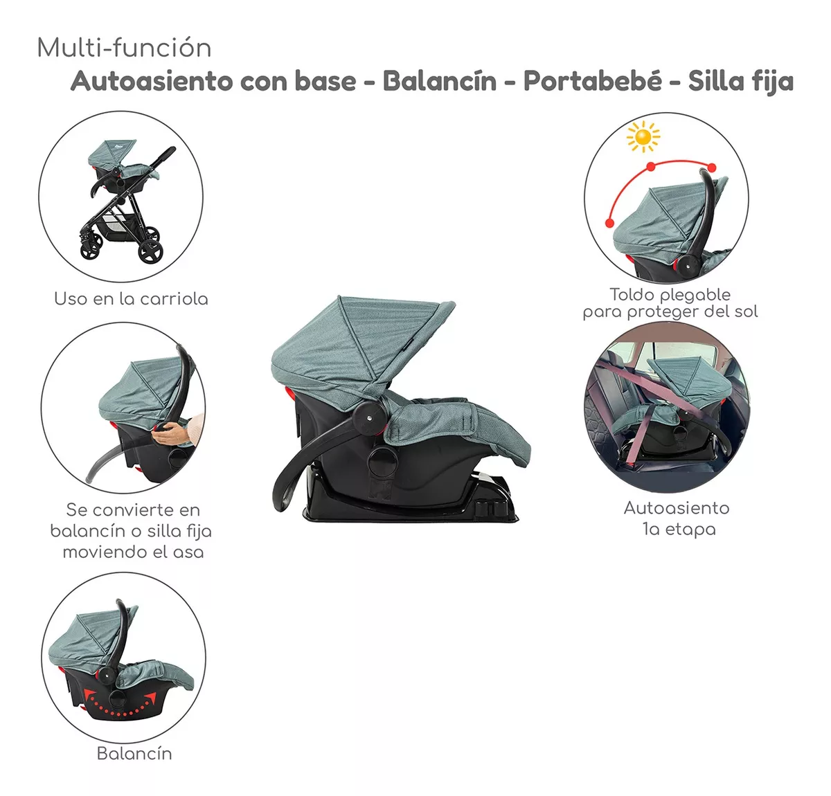 Foto 7 pulgar | Carriola D Bebe Travel System Prince con Autoasiento