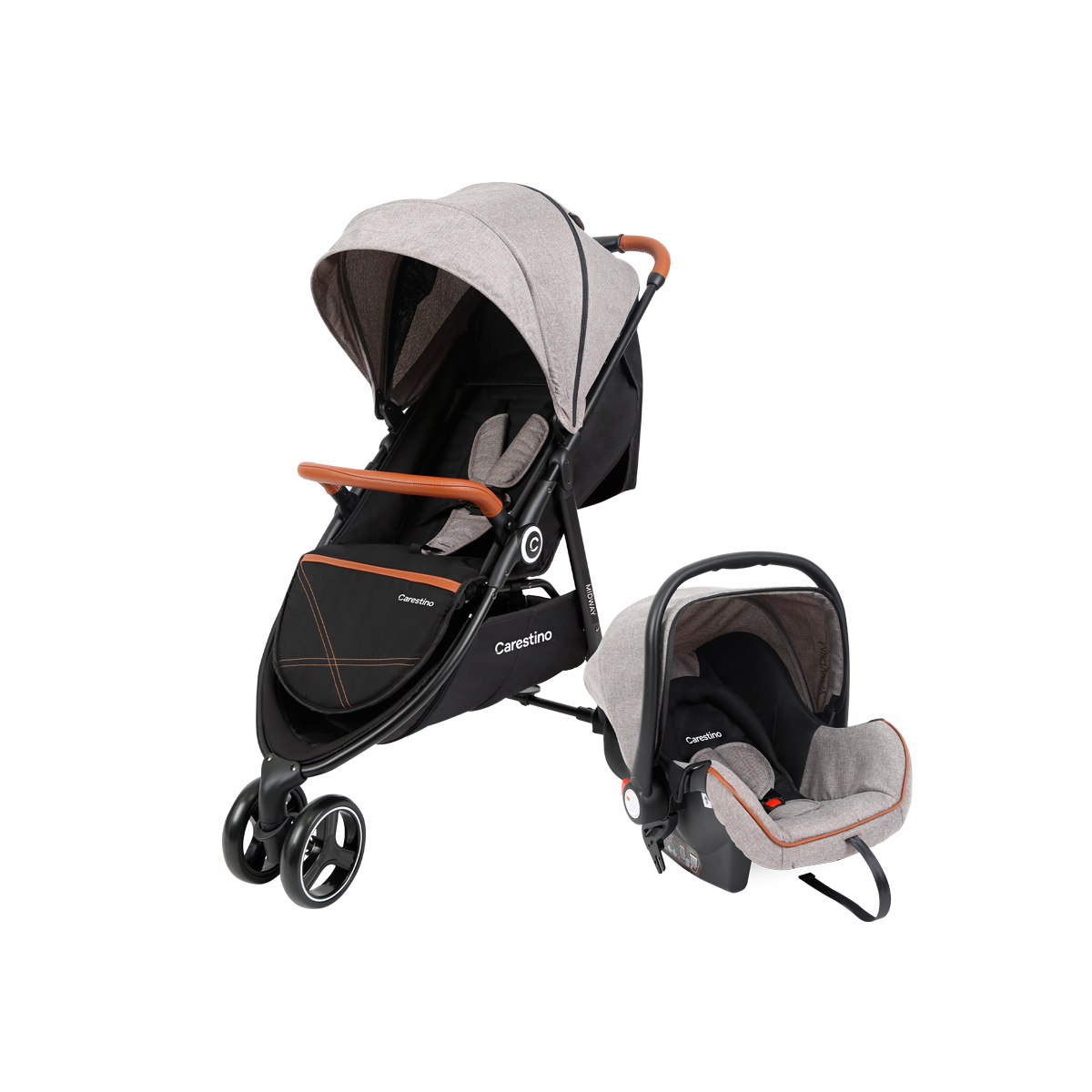 Carriola de 3 Ruedas Carestino Jogger Midway con Huevito Beige