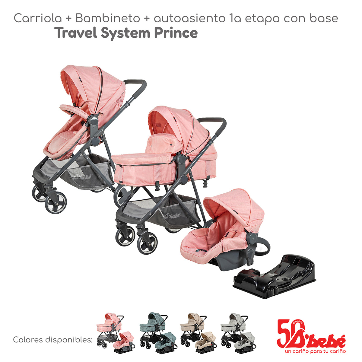 Foto 7 | Carriola Sistema de Viaje D'bebé Prince Rosa