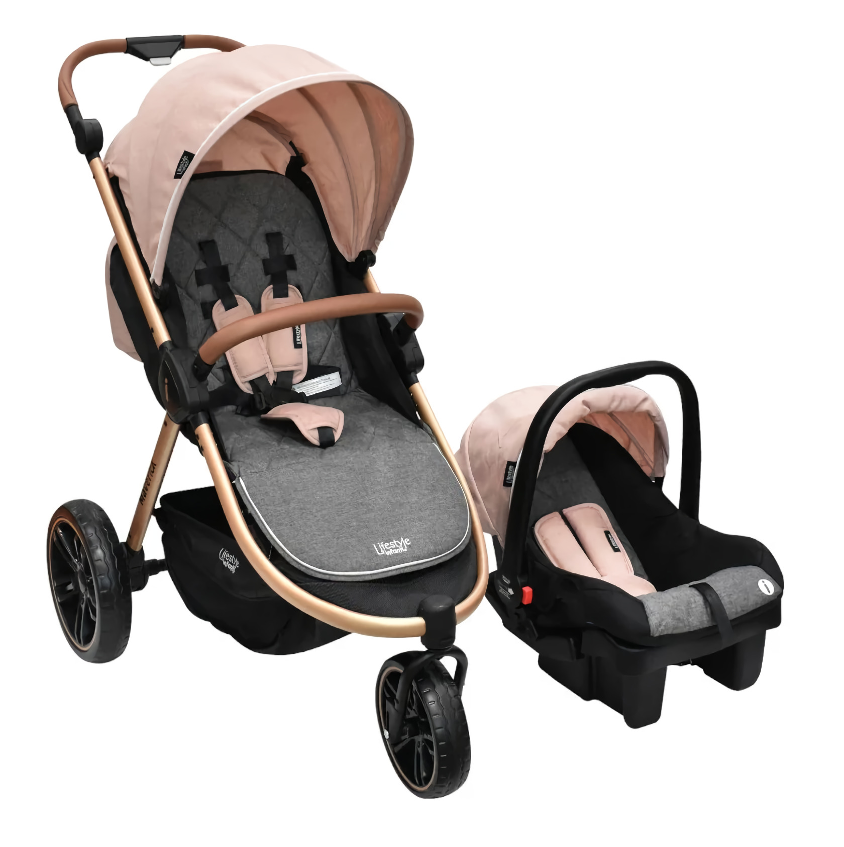 Carriola Infanti Maverick Travel System Portabebé Rosa para Bebé