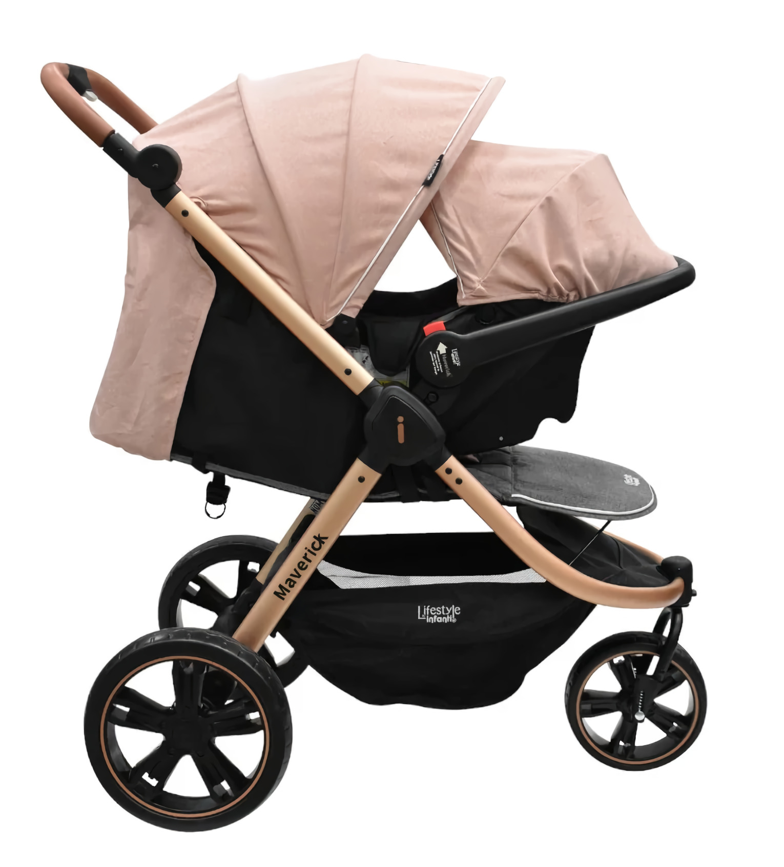 Foto 5 pulgar | Carriola Infanti Maverick Travel System Portabebé Rosa para Bebé