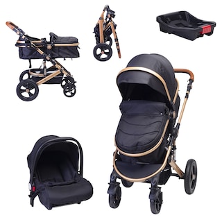 Foto 1 | Carriola Para Bebé Baby Lux Travel System Con Portabebé Negro/dorado