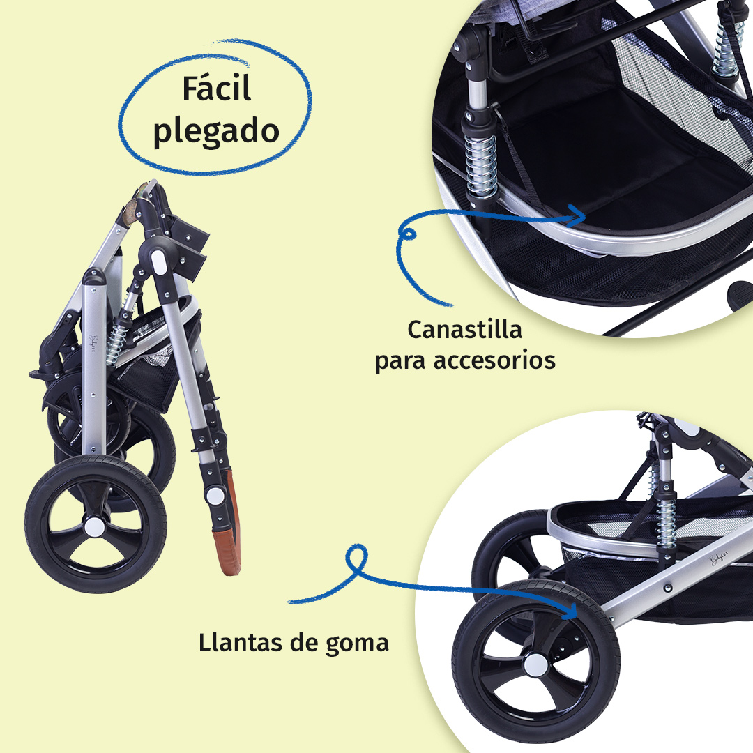 Foto 7 pulgar | Carriola Para Bebé Baby Lux Travel System Con Portabebé Gris/plata