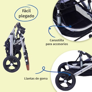 Foto 6 | Carriola Para Bebé Baby Lux Travel System Con Portabebé Gris/plata