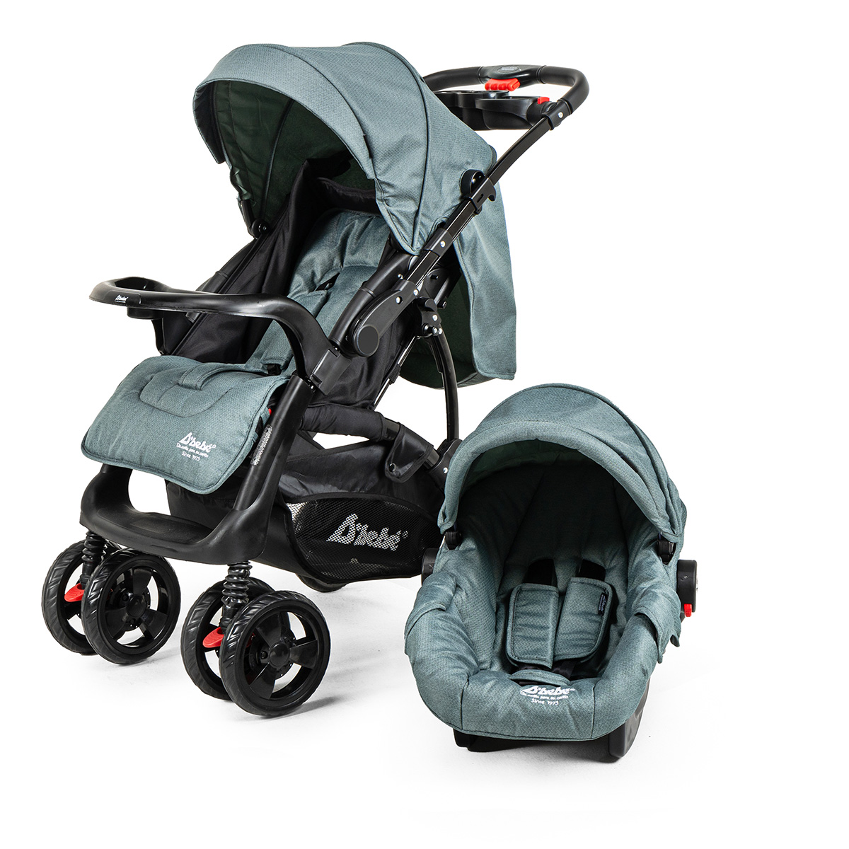 Carriola D Bebé Elite Reversible Travel System Con Portabebé Verde