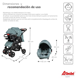 Foto 4 | Carriola Sistema de Viaje D'bebé Elite Verde