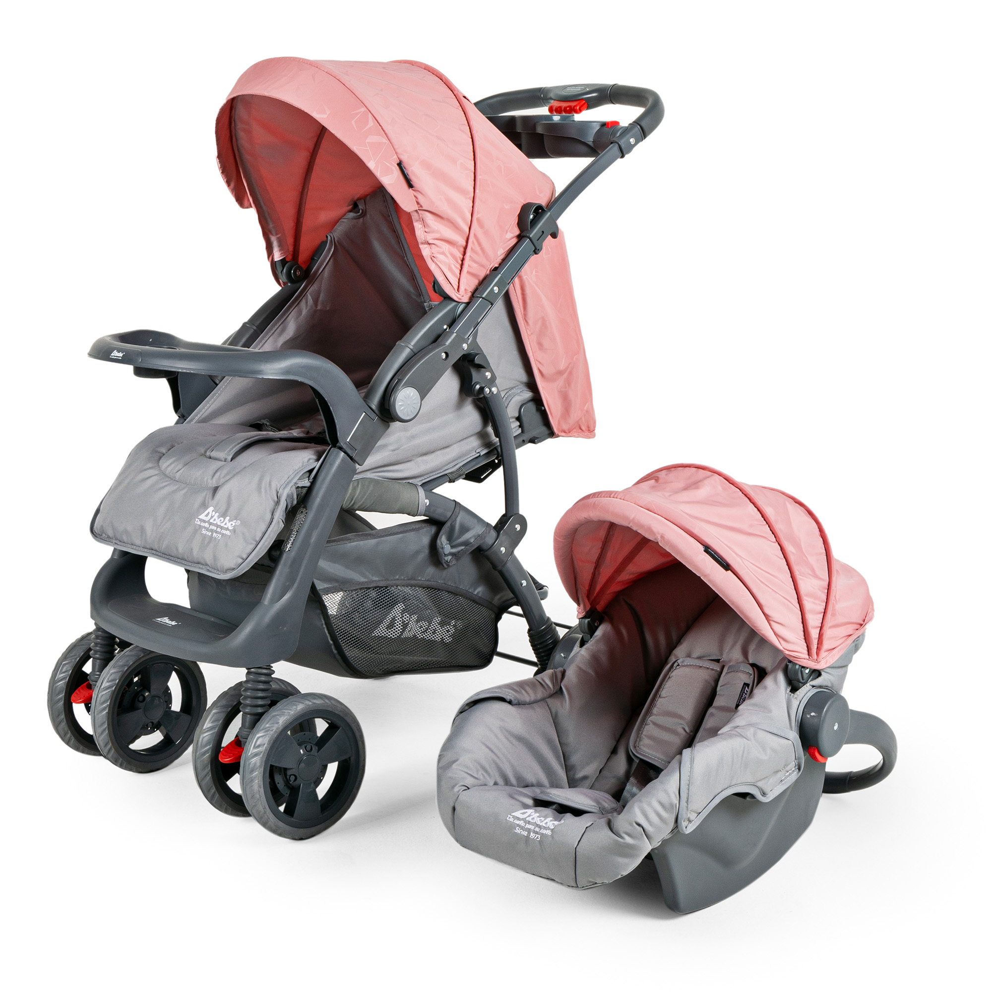 Foto 2 pulgar | Carriola D Bebé Elite Reversible Travel System Con Portabebé Rosa