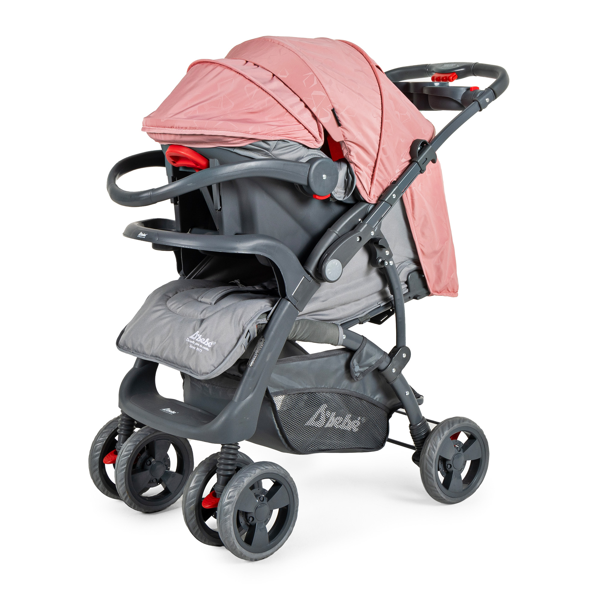 Foto 3 pulgar | Carriola D Bebé Elite Reversible Travel System Con Portabebé Rosa