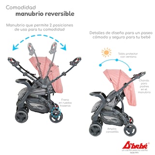 Foto 3 | Carriola Sistema de Viaje D'bebé Elite Rosa