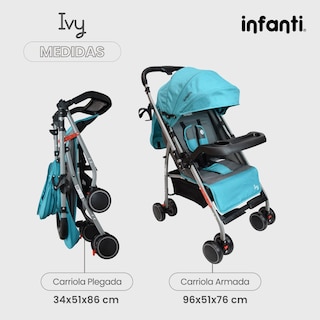 Foto 6 | Infanti Carriola De Paseo Ivy Con Mango Reversible Color Azul
