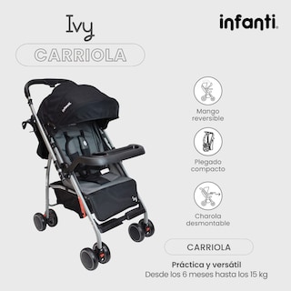 Foto 2 | Infanti Carriola de Paseo Ivy con Mango Reversible Color Negro