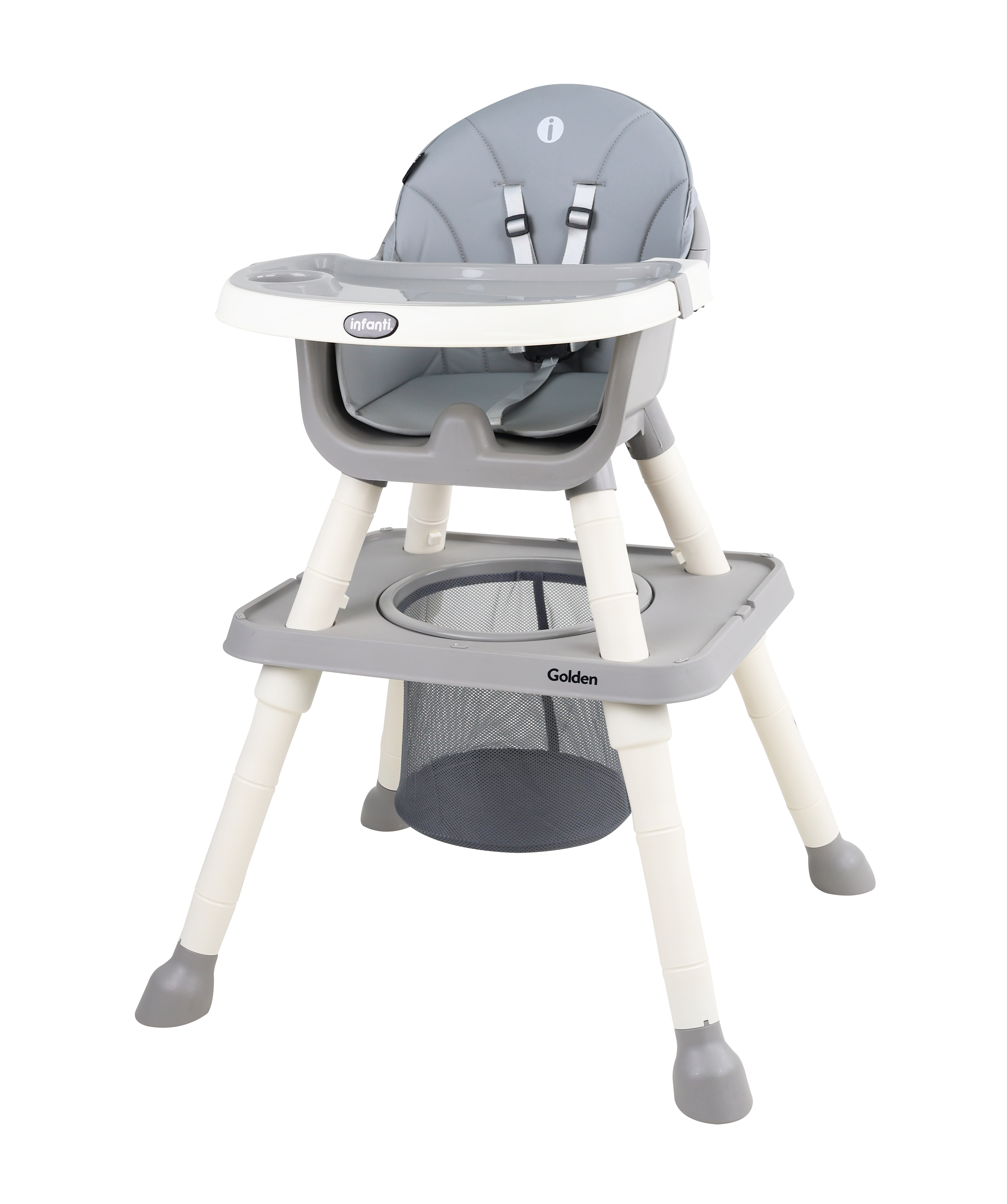 Silla Alta Golden Infanti Color Gris 6 En 1 Charola Desmontable