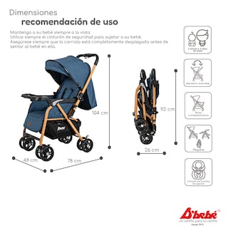 Foto 4 | Carriola Reversible D'bebé Lal Azul