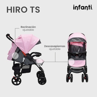 Foto 4 | Infanti Carriola Sistema de Viaje Hiro TS con Portabebé Color Rosa