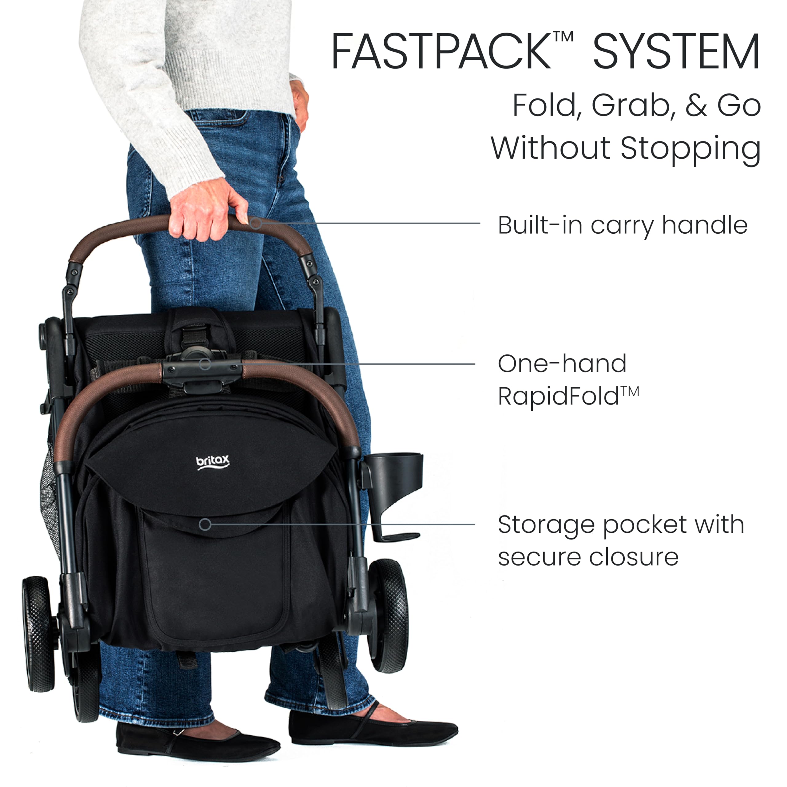 Foto 4 | Cochecito Britax Juniper Compact On-the-go, Ligero, Negro - Venta Internacional.